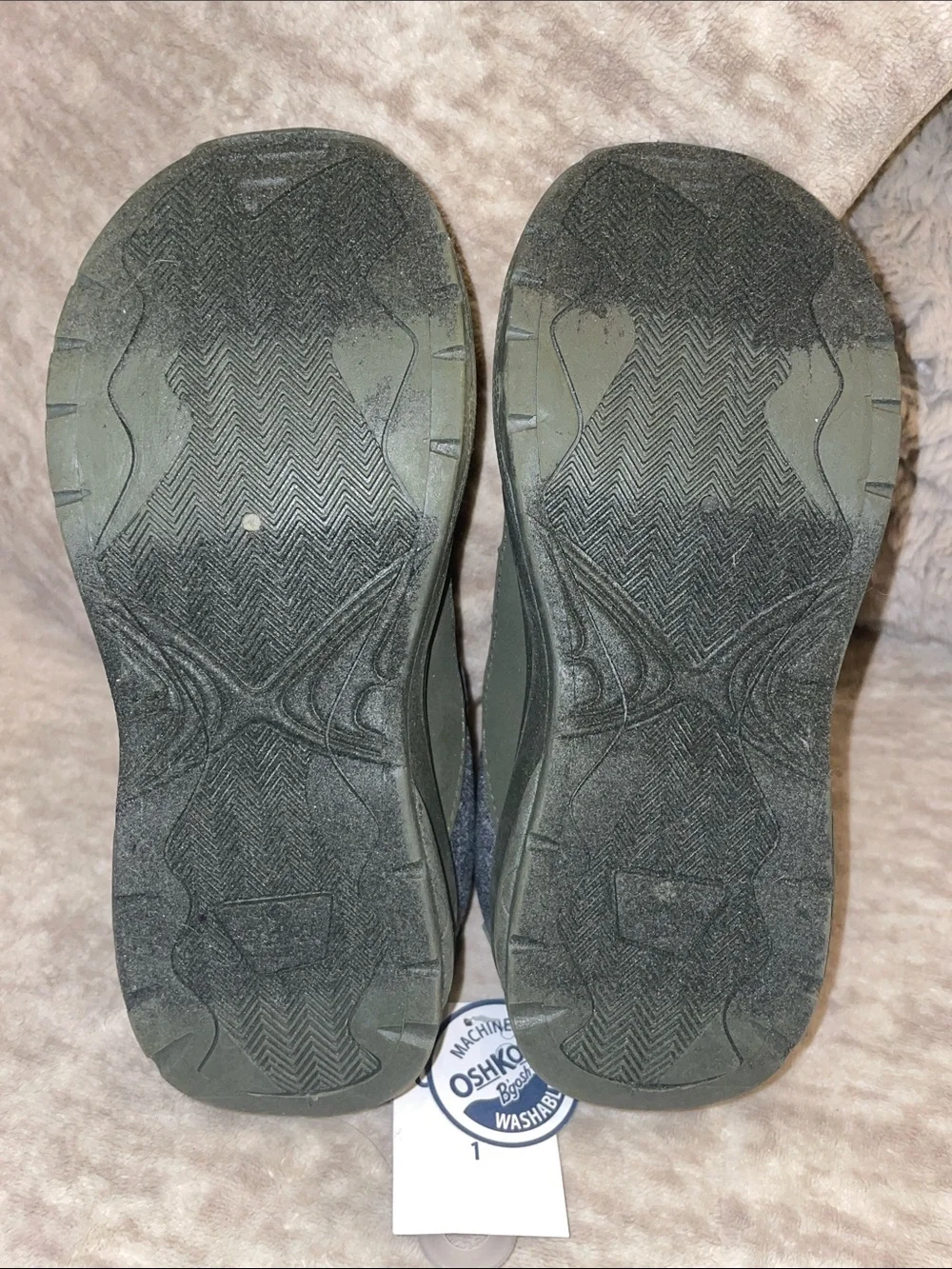 OshKosh B'gosh Machine Washable Gray and Olive Kids Sneakers